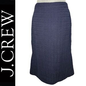 J.Crew Navy Maxi Tweed Zip Stretch Skirt Size 6 New Without Tags